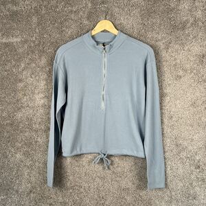 Chaser Shirt Womens Small Blue Long Sleeve Thermal  1/2 Zip Mock Neck Top